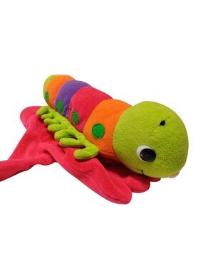 Vintage Caterpillar Hand Puppet Plush Toy Colorful Bug Kids Educational Insect